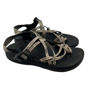 Chaco Womens ZX 2 Yampa Gray White Toe Loop Outdoor Sandals Size 8 Hiking Straps